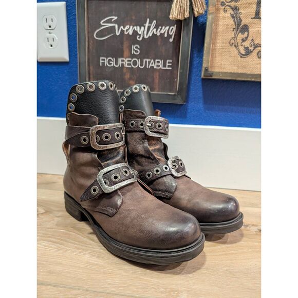 A.S.98 Shoes - A.S. 98 Women's Industrial Moto Buckle Boots EU 38 US 7.5-8 Steampunk